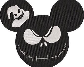 Halloween Ghost Mickey Mouse Head Machine Embroidery Design - 3 sizes, Disney Character, Mickey & Friends Embroidery Pattern