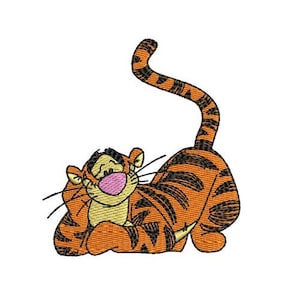 Laying Down Tigger Machine Embroidery Design, Disney Tiger Design, Winnie The Pooh Character Embroidery Pattern, Tigger Embroidery
