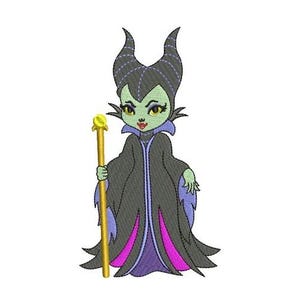 Baby Maleficent Embroidery Design, Disney Design, Cartoon Embroidery Pattern, Sleeping Beauty Character Villain Design, Mistress of All Evil