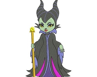 Baby Maleficent Embroidery Design, Disney Design, Cartoon Embroidery Pattern, Sleeping Beauty Character Villain Design, Mistress of All Evil