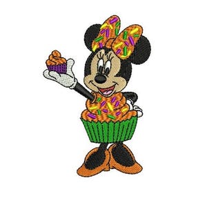 Cup Cakes Minnie Mouse Machine Embroidery Design, Disney Design, Cartoon Pattern, Mickey & Friends Character, Minnie Mouse Embroidery