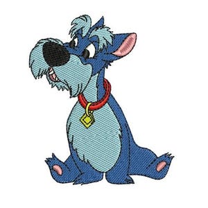 Puppy Jock Machine Embroidery Design, Disney Design, Lady and the Tramp Character Design, Cartoon Dog Embroidery Pattern, Pet Dog Pattern