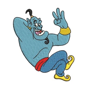 Genie & 3 Wishes Machine Embroidery Design, Disney Magical Spirit Design, Aladdin Character Embroidery Pattern