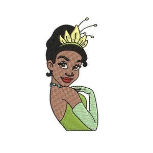 Tiana in Classic Princess Pose Machine Embroidery Design, Disney Design, Cartoon Embroidery Pattern, The Princess and the Frog Character