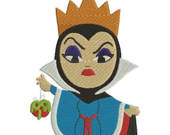Evil Queen Machine Embroidery Design - 4 Sizes, Disney Character Design, Snow White and The Seven Dwarfs Embroidery Pattern
