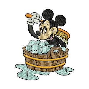 Mickey Mouse Bathing Machine Embroidery Design, Disney Design, Cartoon Pattern, Mickey & Friends Character, Mickey Mouse Embroidery
