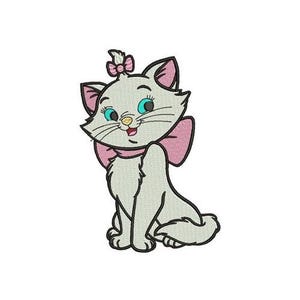 Aristocat Marie Sitting Machine Embroidery Design - 2 sizes, Disney Cat Design, Aristocat Characters Pattern, Sassy Kitten Embroidery