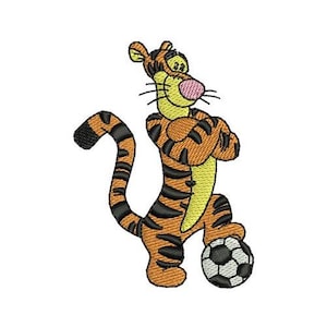 Soccer Player Tigger Machine Embroidery Design, Disney Design, Cartoon Tiger Embroidery Pattern, Winnie The Pooh Character Design