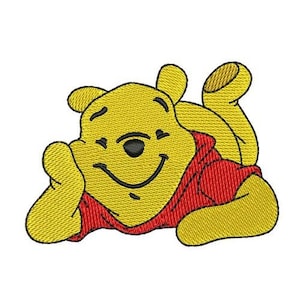 Winnie The Pooh Verlegung Hübsches Stickmuster, Pooh Teddybär Stickerei, Disney Tier Charakter, Cartoon Stickmuster
