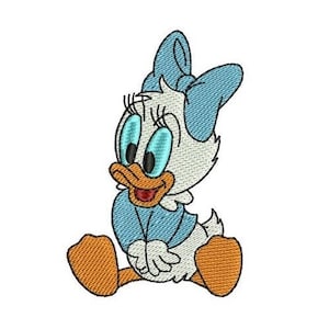 Pretty Baby Daisy Duck Sitting Machine Embroidery Design, Disney Character Design, Donald Duck Character Embroidery Pattern