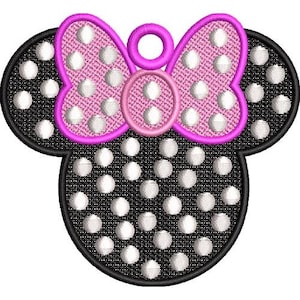 FSL Minnie Mouse Face Machine Embroidery Design - 3 sizes, Disney Character Design, Mickey & Friends Freestanding Lace Embroidery Pattern