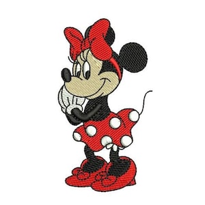 Minnie Mouse in Red Dress Machine Embroidery Design, Mickey & Friends Character Embroidery Pattern, Minnie Mouse Embroidery, Disney Design