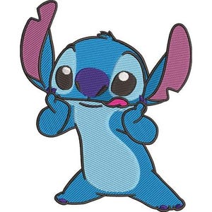 Blue Alien Stitch Machine Embroidery Design - 4 sizes, Disney Design, Cartoon Alien Pattern, Lilo & Stitch Character Embroidery Design