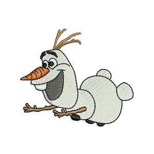 Sliding Olaf Machine Embroidery Design, Disney Snowman Design, Cartoon Embroidery Pattern, Frozen Character Design, Snowman Olaf Embroidery