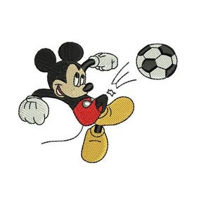 Soccer Player Classic Mickey Mouse Machine Embroidery Design, Disney Character Design, Cartoon Embroidery Pattern, Mickey Mouse Embroidery