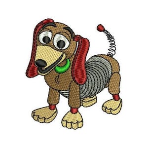 Dachshund Slinky Machine Embroidery Design, Real Life Toy Embroidery Design, Disney Embroidery, Toy Story Character Design, Cartoon Pattern