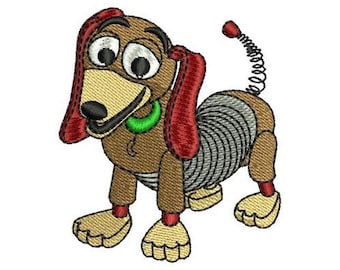 Dachshund Slinky Machine Embroidery Design, Real Life Toy Embroidery Design, Disney Embroidery, Toy Story Character Design, Cartoon Pattern
