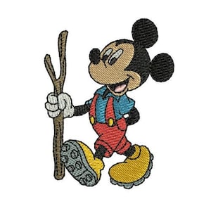 Hitch Hiking Mickey Mouse Embroidery Design, Disney Character Design, Mickey & Friends Embroidery Pattern, Mickey Mouse Embroidery