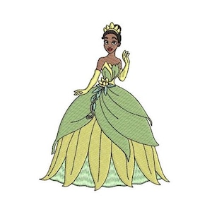Princess Tiana Full Machine Embroidery Design, Disney Design, Cartoon Embroidery Pattern, The Princess and the Frog Character Design