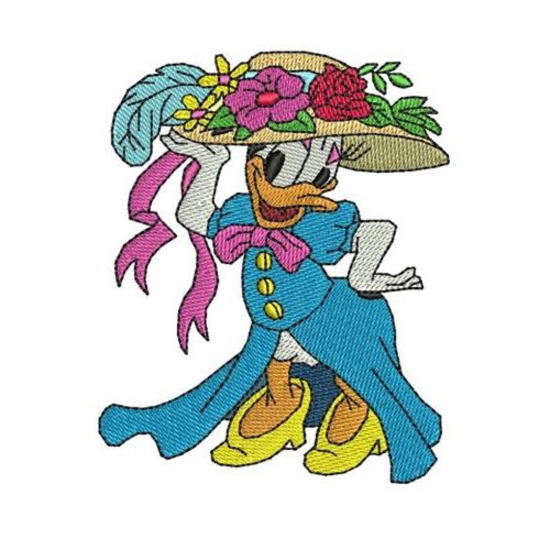 Pattern Daisy Duck Daisy Duck in Victorian Dress Machine Embroidery Design, Donald Duck ...