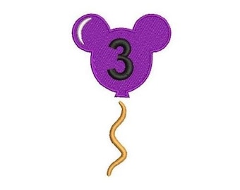 Diseño de bordado a máquina de Mickey Mouse Flying Balloon 3, diseño de personajes de Disney, patrón de bordado de personajes de Mickey y sus amigos