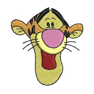Big Smile Tigger Face Machine Embroidery Design, Disney Tiger Design, Winnie The Pooh Character Embroidery Pattern, Tigger Embroidery