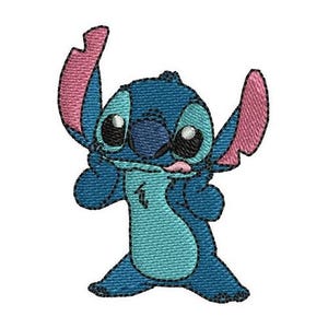 Diseño de bordado a máquina "Coser con la lengua afuera", diseño de Disney, patrón de bordado de dibujos animados, diseño de bordado de personajes de Lilo y Stitch