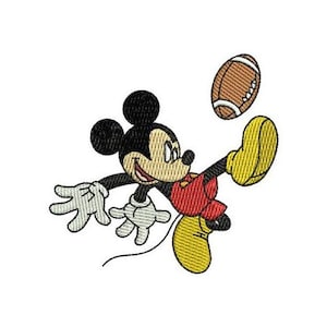 Rugby Player Mickey Mouse Machine Embroidery Design, Mickey & Friends Character Design, Cartoon Embroidery Pattern, Mickey Mouse Embroidery