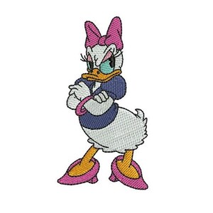 Sassy Angry Daisy Duck Machine Embroidery Design, Disney Design, Cartoon Embroidery Pattern, Daisy Duck Embroidery, Donald Duck Character
