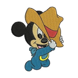 Baby Cowboy Mickey Machine Embroidery Design, Disney Character Design, Mickey & Friends Character Embroidery Pattern