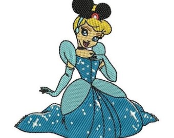 Cinderella in Headband Machine Embroidery Design, Disney Princess Embroidery Design, Cinderella Embroidery Pattern, Instant Download