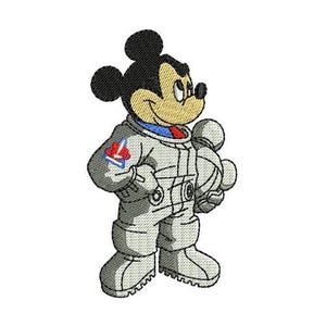 Astronaut Mickey Mouse Machine Embroidery Design, Disney Design, Cartoon Pattern, Mickey & Friends Character, Mickey Mouse Embroidery