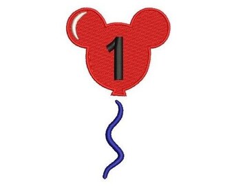 Diseño de bordado a máquina de Mickey Mouse Flying Balloon 1, diseño de personajes de Disney, patrón de bordado de personajes de Mickey y sus amigos