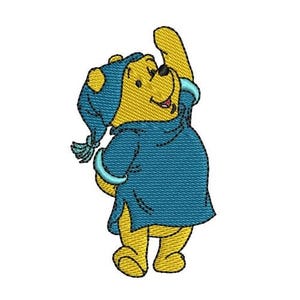 Diseño de bordado a máquina de Winnie the Pooh listo para dormir, diseño de personajes de Disney, patrón de bordado de dibujos animados, bordado de Winnie the Pooh