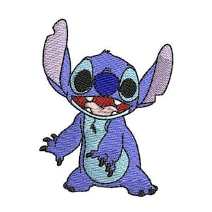Standing Stitch with Big Smile Machine Embroidery Design, Disney Design, Cartoon Alien Pattern, Lilo & Stitch Character Embroidery Design