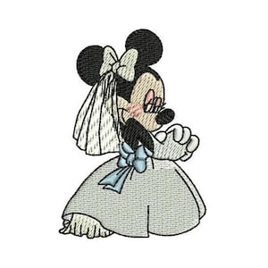 Shy Bride Minnie Mouse Machine Embroidery Design, Mickey & Friends Character Embroidery Pattern, Minnie Mouse Embroidery, Disney Design