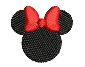 Minnie Mouse Head Silhouette Machine Embroidery Design, Disney Design, Cartoon Pattern, Mickey & Friends Character, Minnie Mouse Embroidery