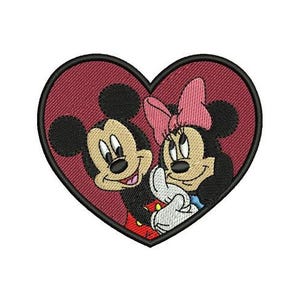 Love Mickey & Minnie Mouse Hugging Machine Embroidery Design, Disney Character, Valentine Embroidery Pattern, Mickey and Friends Pattern