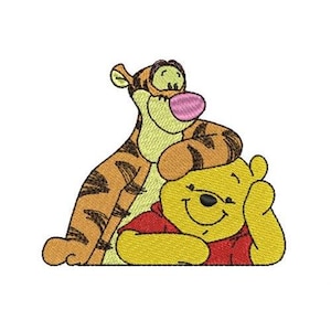 Tigger Leaning on Winnie Machine Embroidery Design, Disney Best Friends Design, Winnie The Pooh Embroidery Pattern, Tigger and Winnie Design