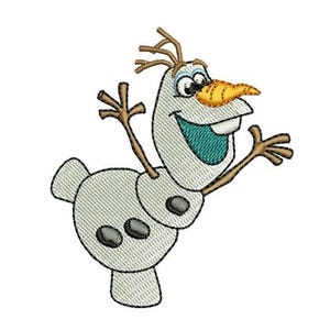 Dancing Olaf Machine Embroidery Design, Disney Snowman Design, Cartoon Embroidery Pattern, Frozen Character Design, Snowman Olaf Embroidery