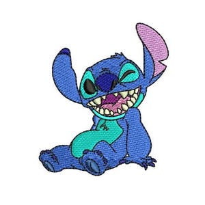 Grinning Stitch Machine Embroidery Design, Disney Design, Cartoon Alien Embroidery Pattern, Lilo & Stitch Character Embroidery Design