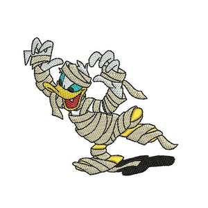 Halloween Mummy Donald Duck Machine Embroidery Design, Disney Character Design, Cartoon Embroidery Pattern, Donald Duck Embroidery