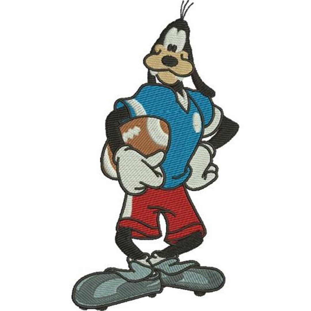 Rugby Player Goofy Machine Embroidery Design - 4sizes, Disney Character ...