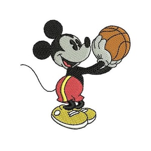 Mickey Mouse Basketball Player Free Throw Machine Embroidery Design, Disney Character Design, Mickey & Friends Character Embroidery Pattern