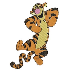 Tanzender Tigger Maschinenstickerei, Disney Tiger Design, Winnie The Pooh Charakter Stickmuster, Tigger-Stickerei