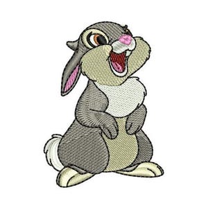 Excited Thumper Machine Embroidery Design, Disney Character Design, Cartoon Rabbit Embroidery Pattern, Bambi Best Friend Embroidery