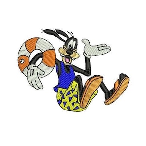 Swimsuit Goofy with Preserver Machine Embroidery Design, Disney Design, Mickey & Friends Character Embroidery Pattern, Goofy Embroidery