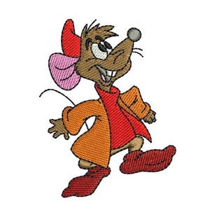 Smiling Jaq Mouse Embroidery Design, Cinderella Character Embroidery Pattern, Cartoon Mouse Embroidery, Disney Design, Jaq Embroidery