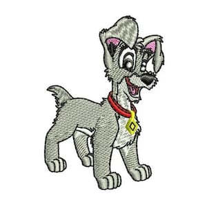 Puppy Scamp Machine Embroidery Design, Disney Design, Lady and the Tramp Character Design, Cartoon Dog Embroidery Pattern, Pet Dog Pattern