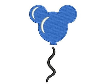Diseño de bordado a máquina de Mickey Mouse con globo volador, diseño de personaje Disney, patrón de bordado de Mickey y sus amigos